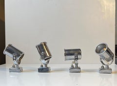 Vintage Italian Nautical Ship Cabin Wall Lights in Chrome, 1970s, Set of 4
