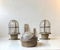 Vintage Italian Naval Ship Lights in Bronze, Miletich, 1970s