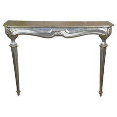 Vintage Italian Neo-Classical Mirrored Wall Mount Entry Console Table Stand