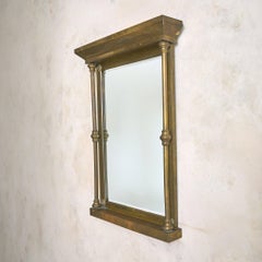 Vintage Italian Neoclassical Brass Wall Mirror