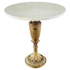 Italienischer neoklassizistischer Vintage-Beistelltisch aus vergoldetem Holz mit Sockel