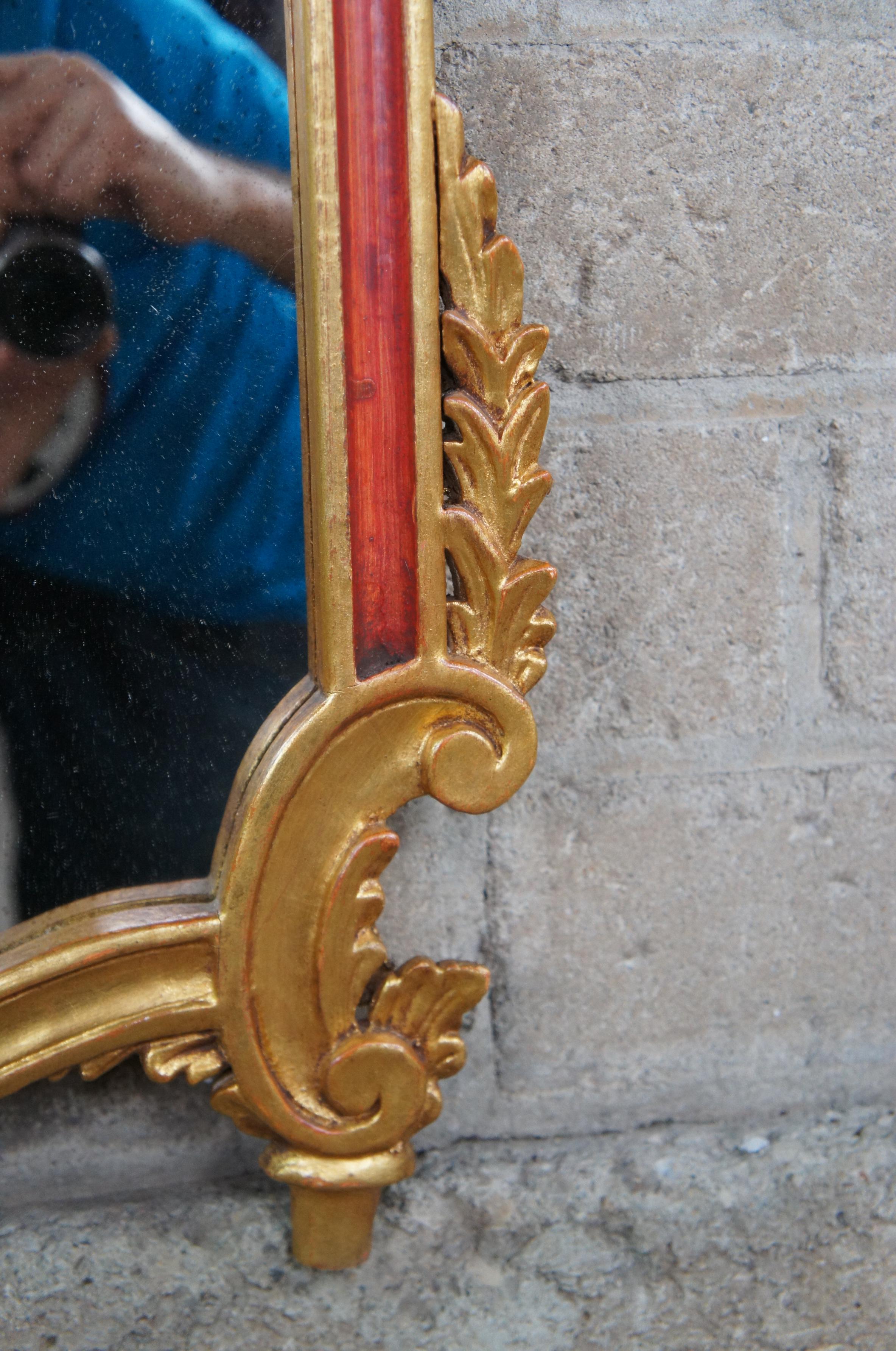 Vintage Italian Neoclassical Gold Gilt Baroque Rococo Wall Vanity Mirror 1