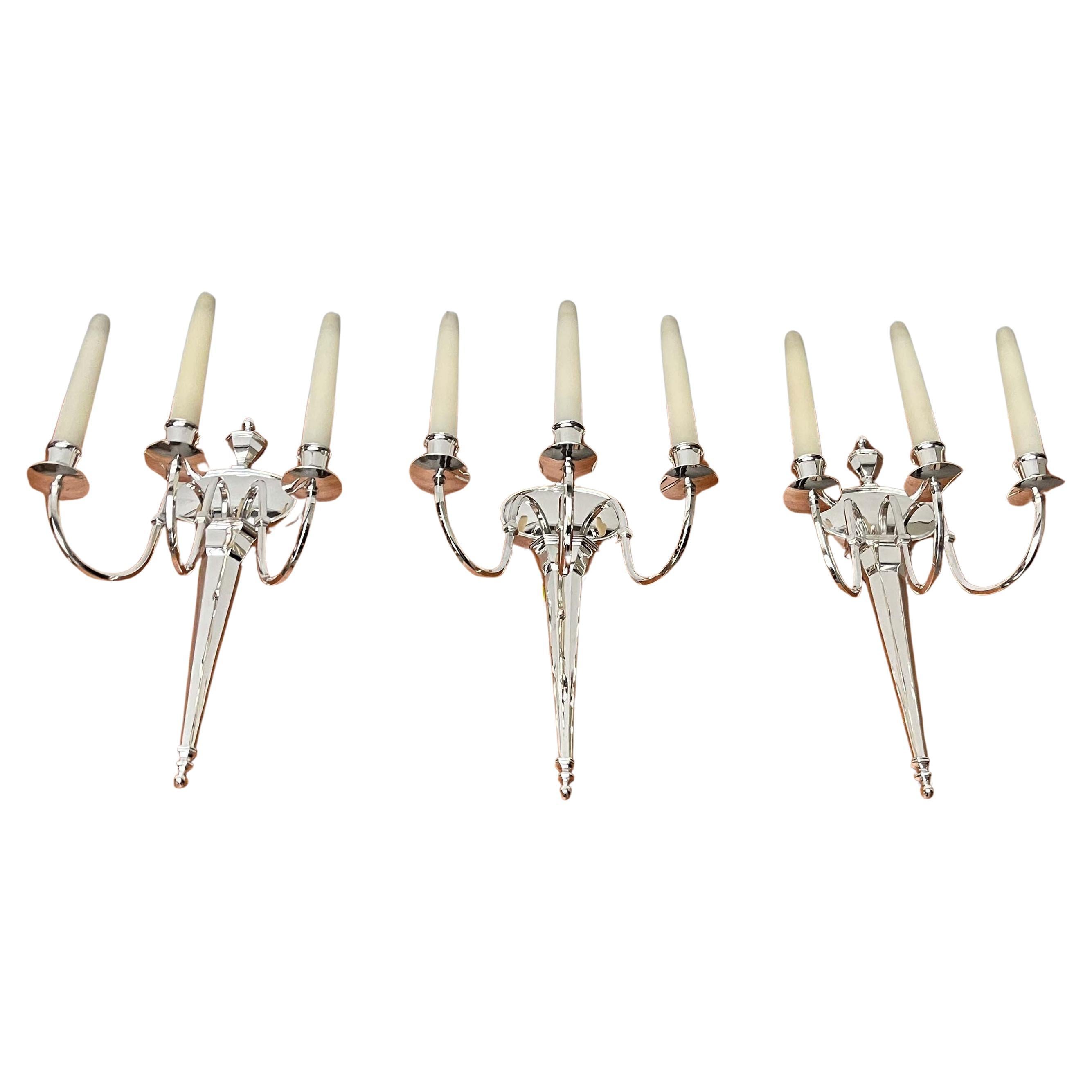 Vintage Italian Neoclassical Hollywood Regency Style Sconces, Set of 3