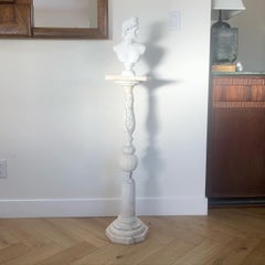 Vintage Italian Neoclassical Marble Pedestal, 1960s