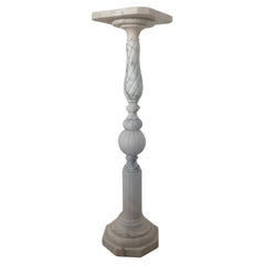 Vintage Italian Neoclassical Marble Pedestal, 1960s