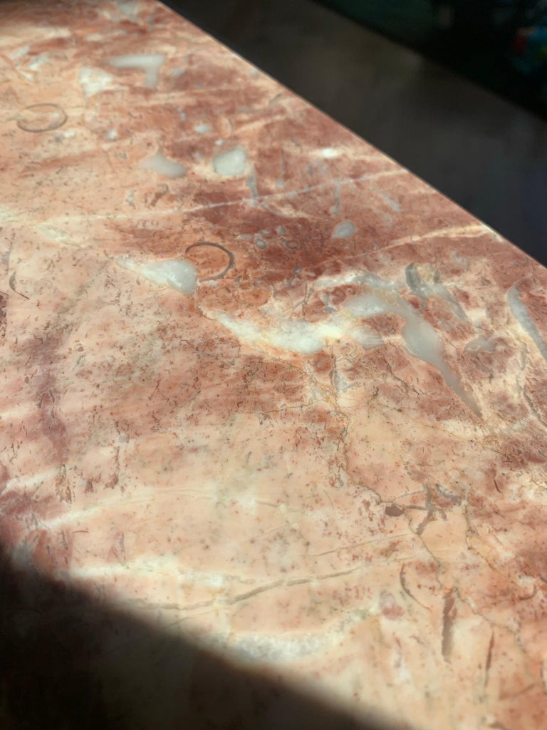 Vintage Italian Neoclassical Pink Marble Column, circa 1960 at 1stDibs