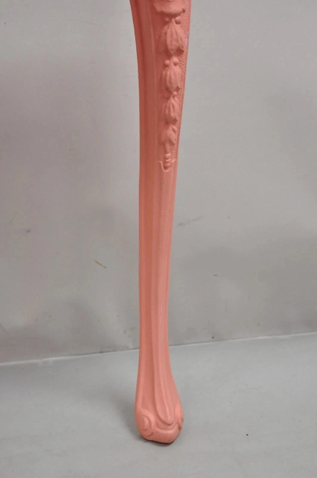 Vintage Italian Neoclassical Style Cast Aluminum Pink Demilune Console Table For Sale 4