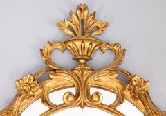 Vintage Italian Neoclassical Style Gilt Resin Mirror with Crest