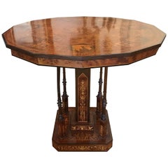 Vintage Italian Neoclassical Style Marquetry Inlaid Table