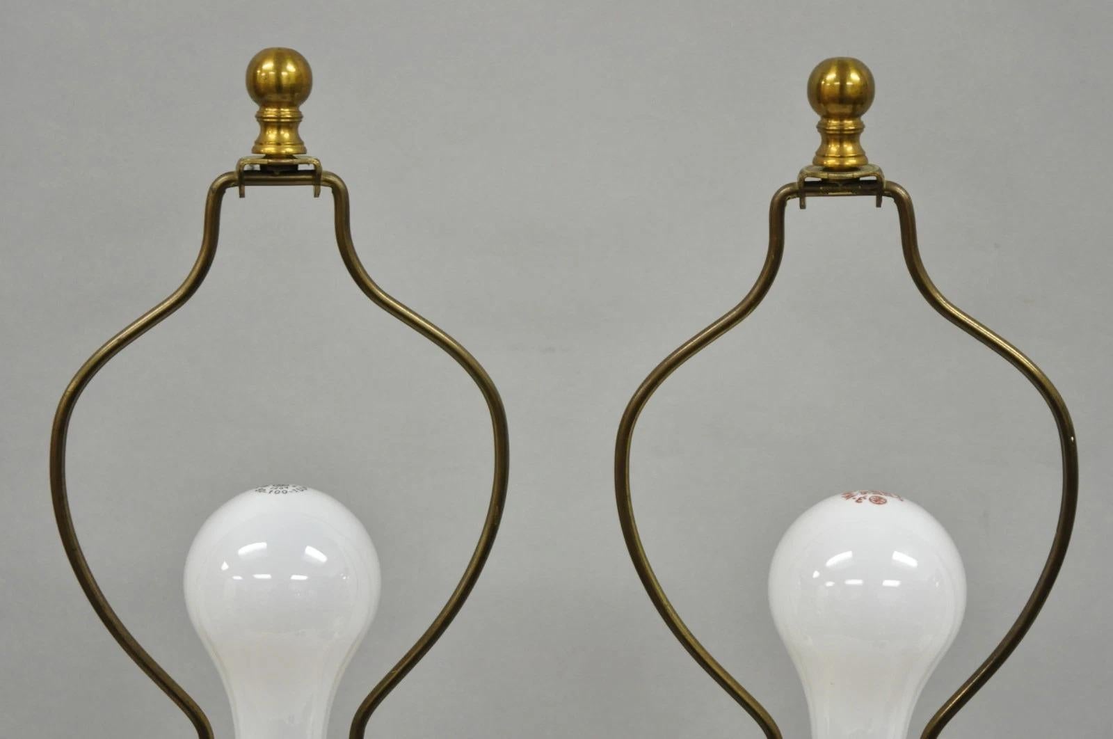 Vintage Italian Neoclassical White Milk Glass Empire Column Table Lamps - a Pair For Sale 1