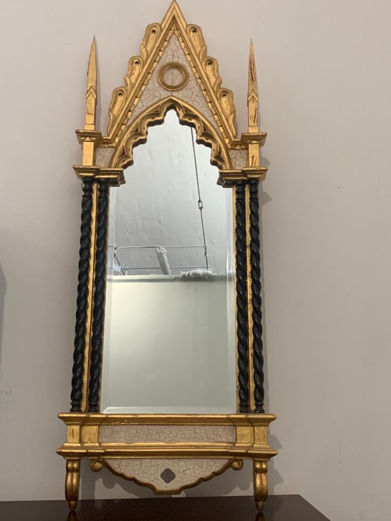 Vintage Italian Neogothic Mirror, 1970s For Sale 9