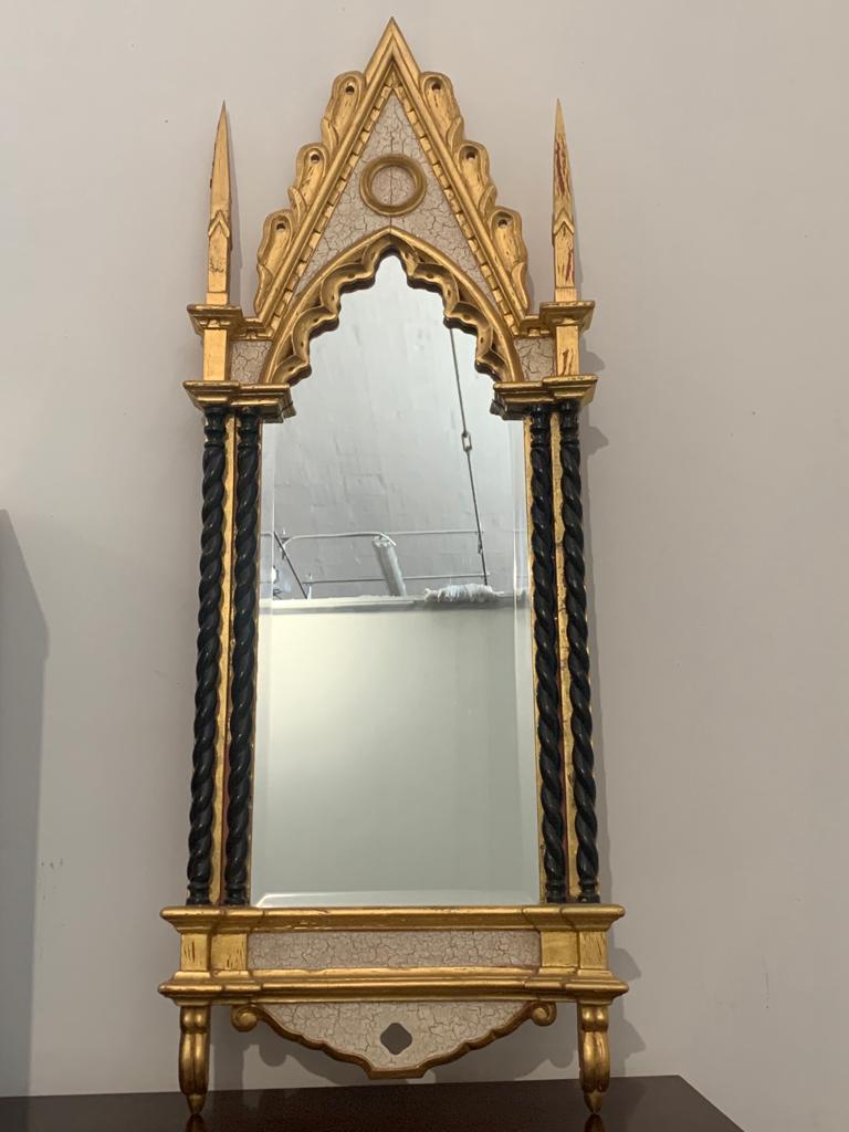 Vintage Italian Neogothic Mirror, 1970s For Sale 10