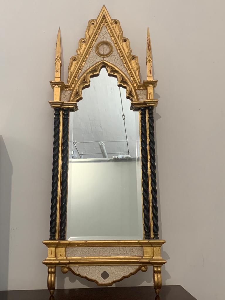 Vintage Italian Neogothic Mirror, 1970s For Sale 9