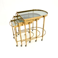 Vintage Italian Nest of Tables in Brass