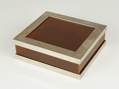 Vintage Italian Nickel Plated Metal & Plastic 1960s Small Box