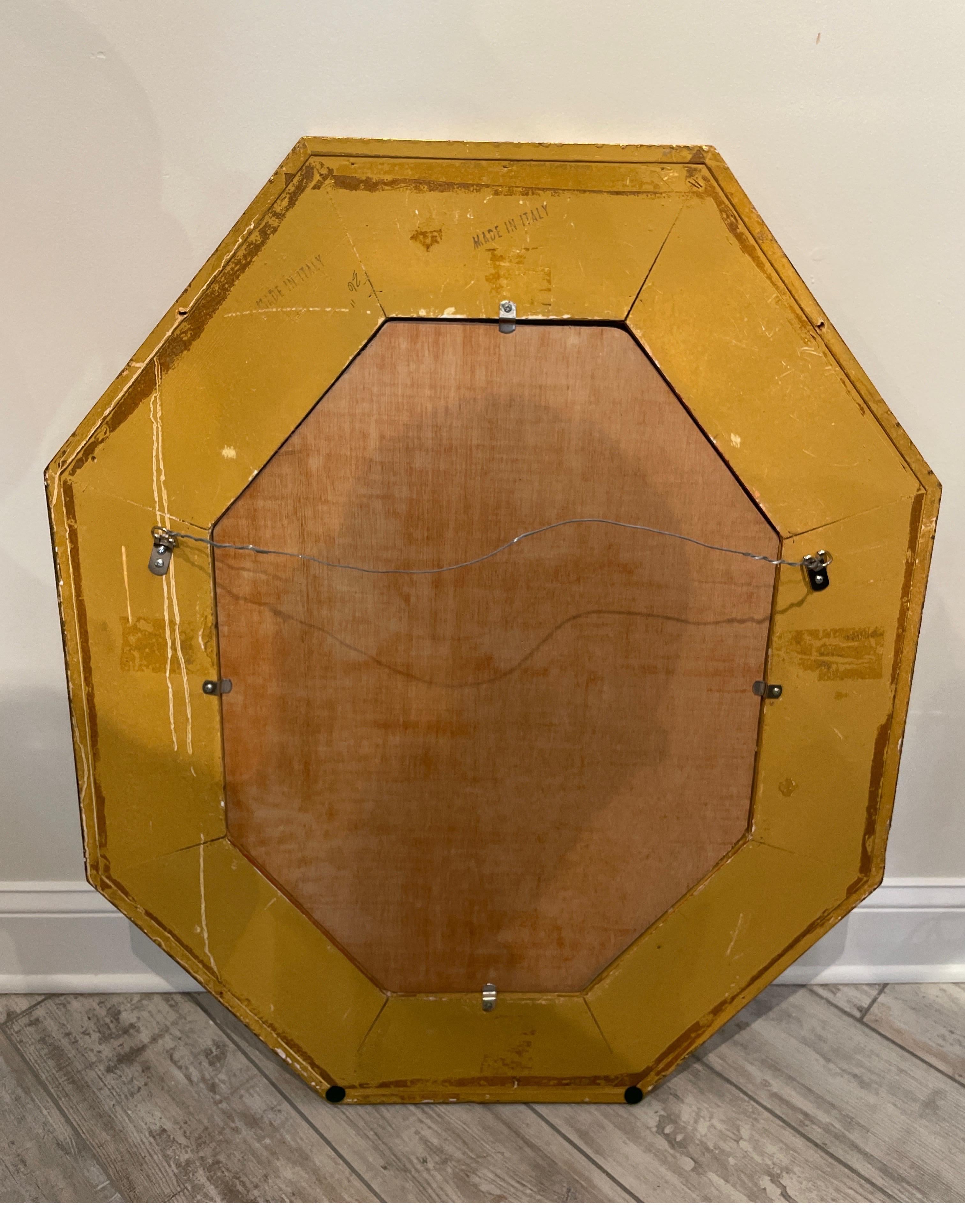 Vintage Italian Octagon Chinoiserie Mirror For Sale 2