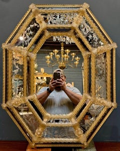 Vintage Italian Octagonal Flower Mirror Vintage Italian Octagonal Flower Mirror