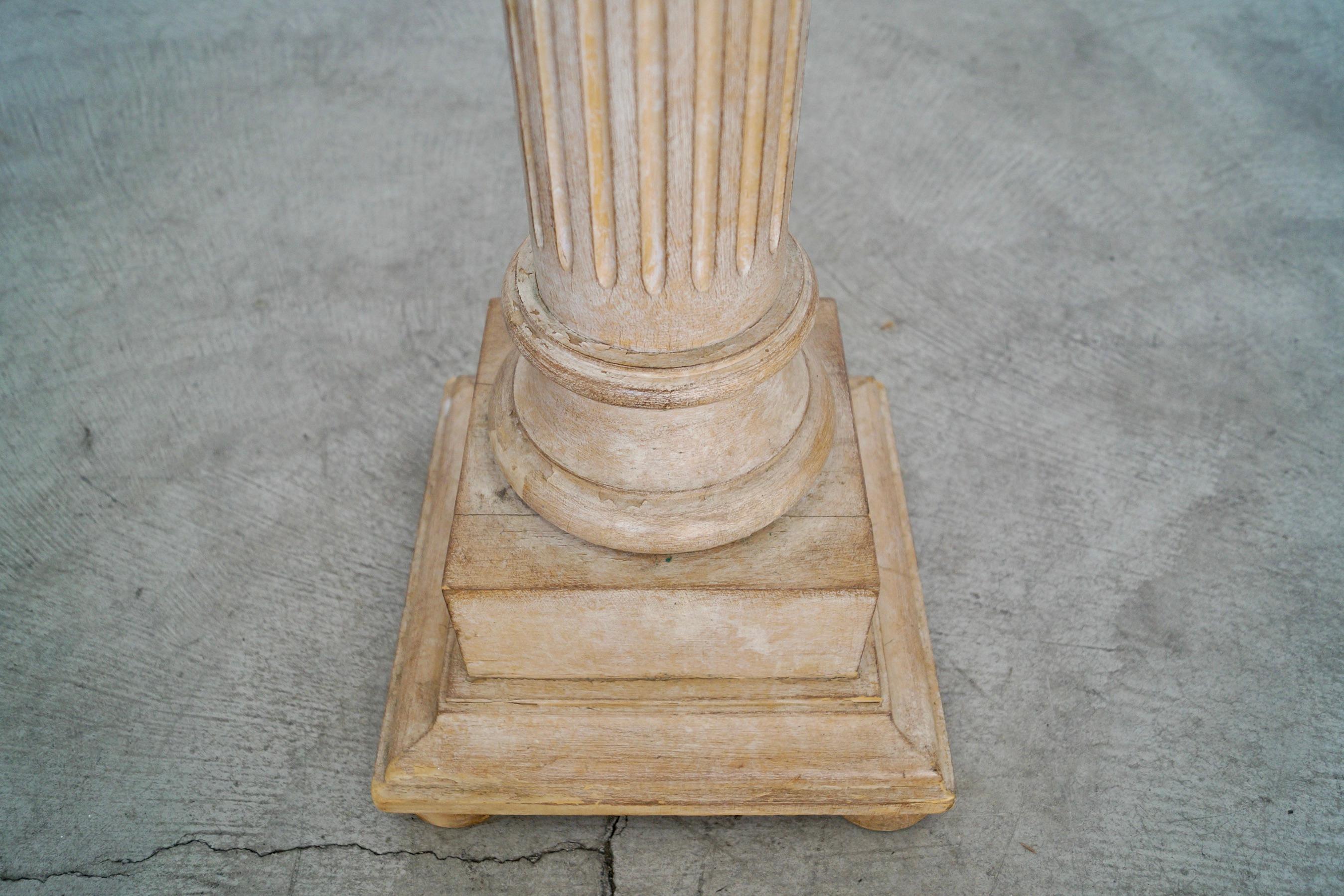 Vintage Italian Old World Neoclassical Column Pedestal Stand For Sale 8