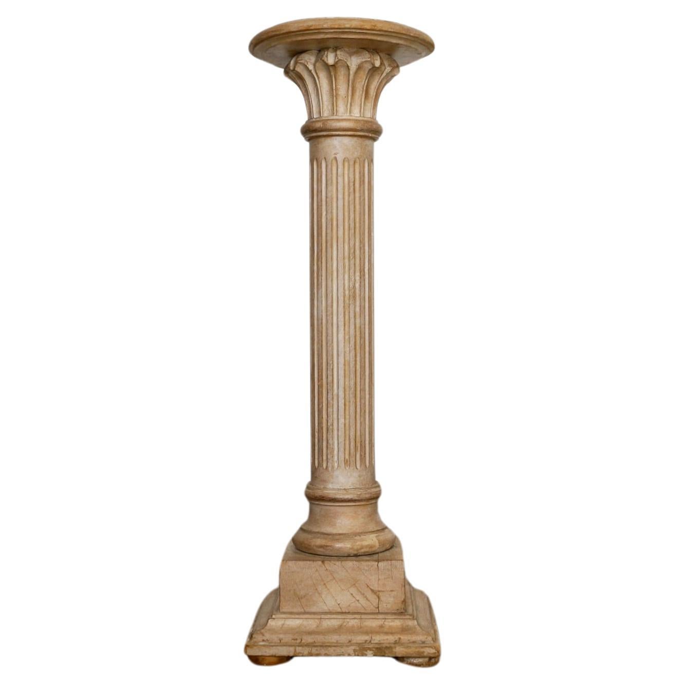 Vintage Italian Old World Neoclassical Column Pedestal Stand im Angebot