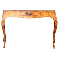 Vintage Italian Olive Burl Wood Writing Desk