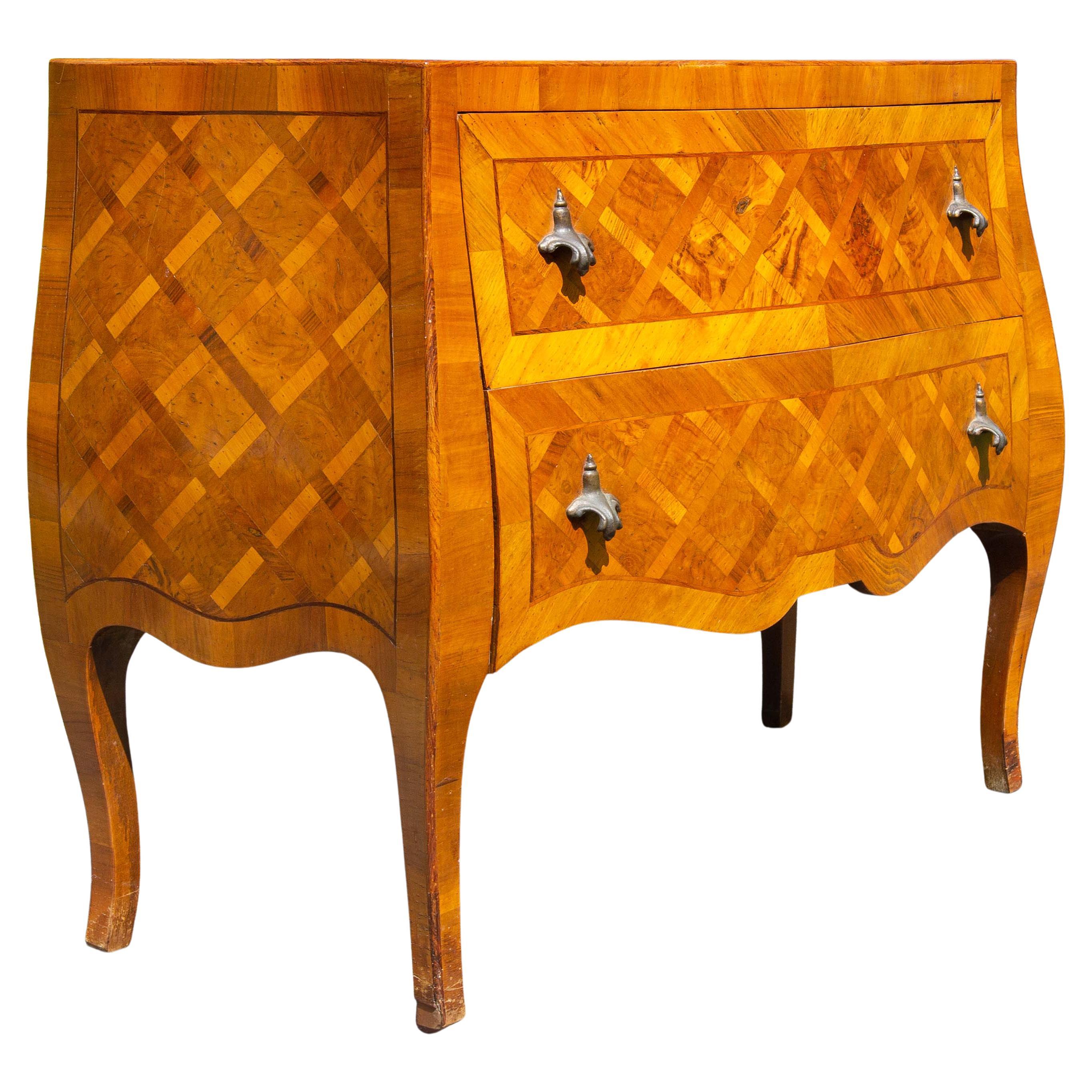 Vintage Italian Olive Wood Bombe Commode or Chest For Sale 2
