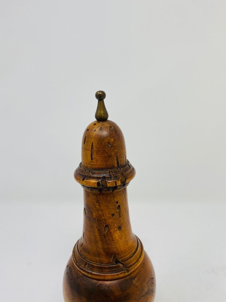 Colonial Revival Vintage Italian Olive Wood Pepper Mill by Saks Fifth Avenue Made in, Italy