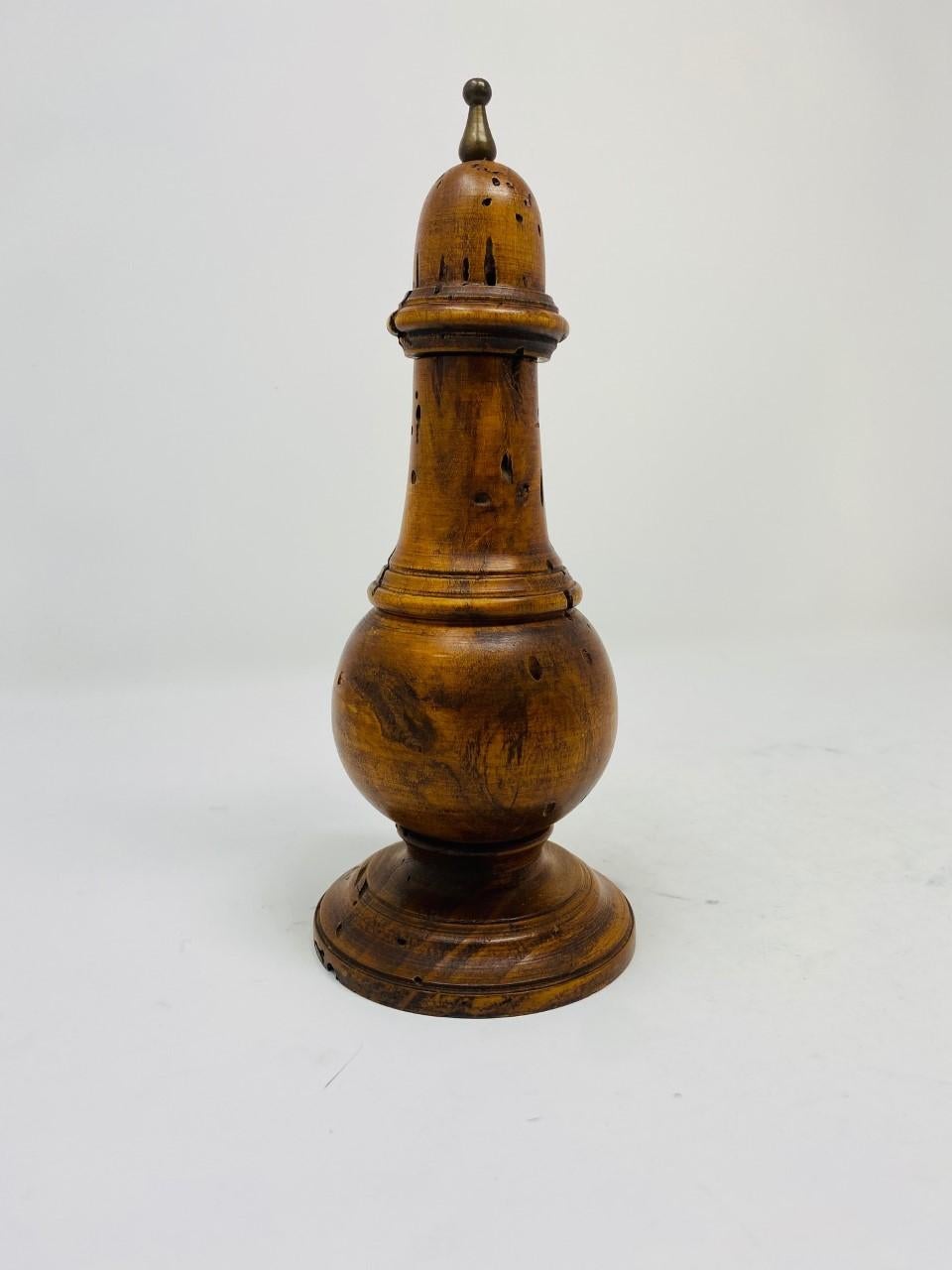 Late 20th Century Vintage Italian Olive Wood Pepper Mill by Saks Fifth Avenue Made in, Italy