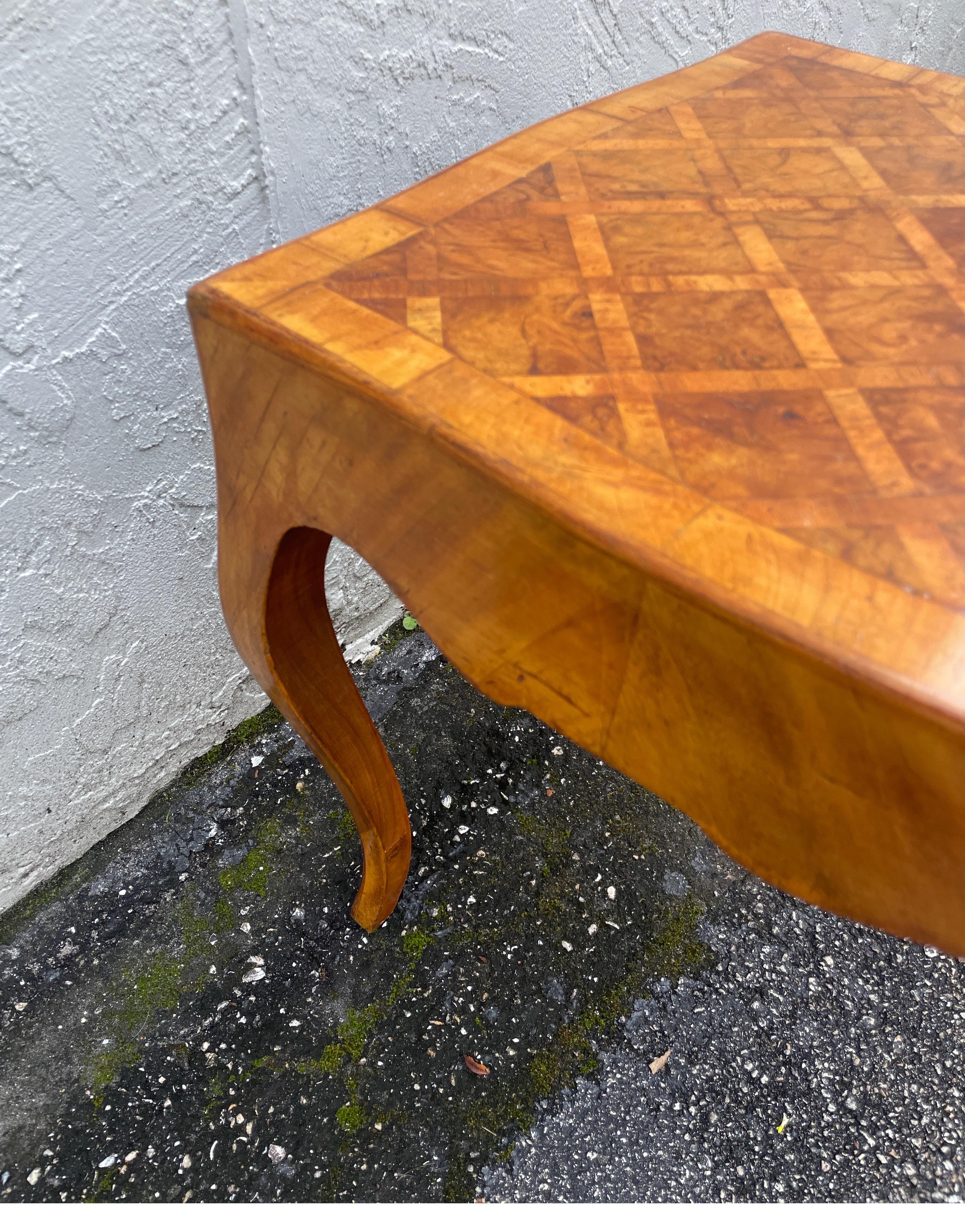 Vintage Italian Olive Wood Side Table For Sale 2