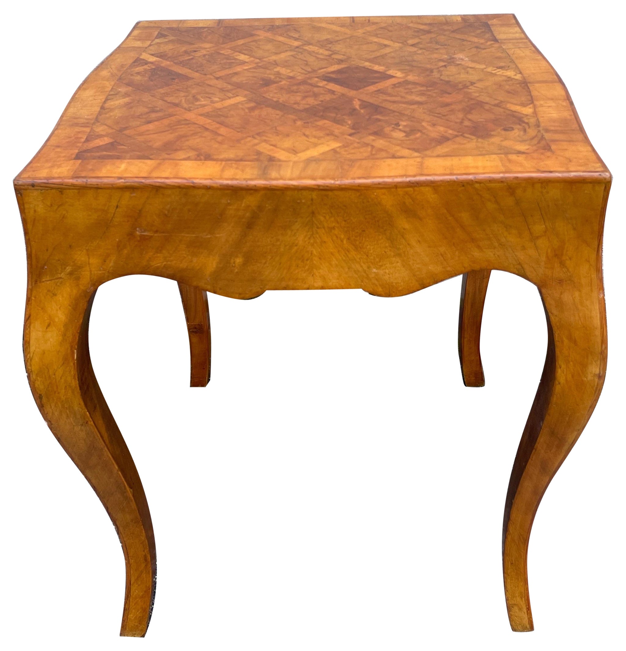 Tavolino in legno d'ulivo vintage italiano