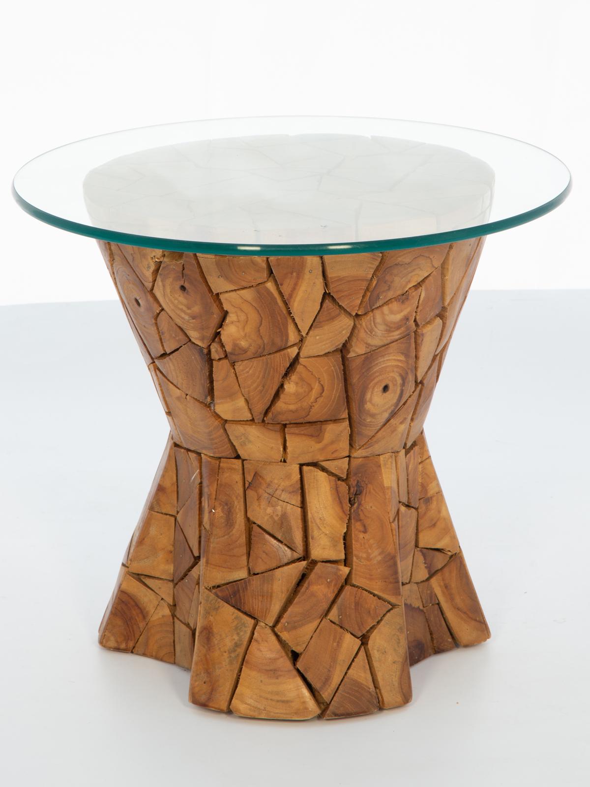 Vintage Italienisch Olivewood Patchwork Sanduhr Akzent Tisch im Zustand „Gut“ im Angebot in West Palm Beach, FL