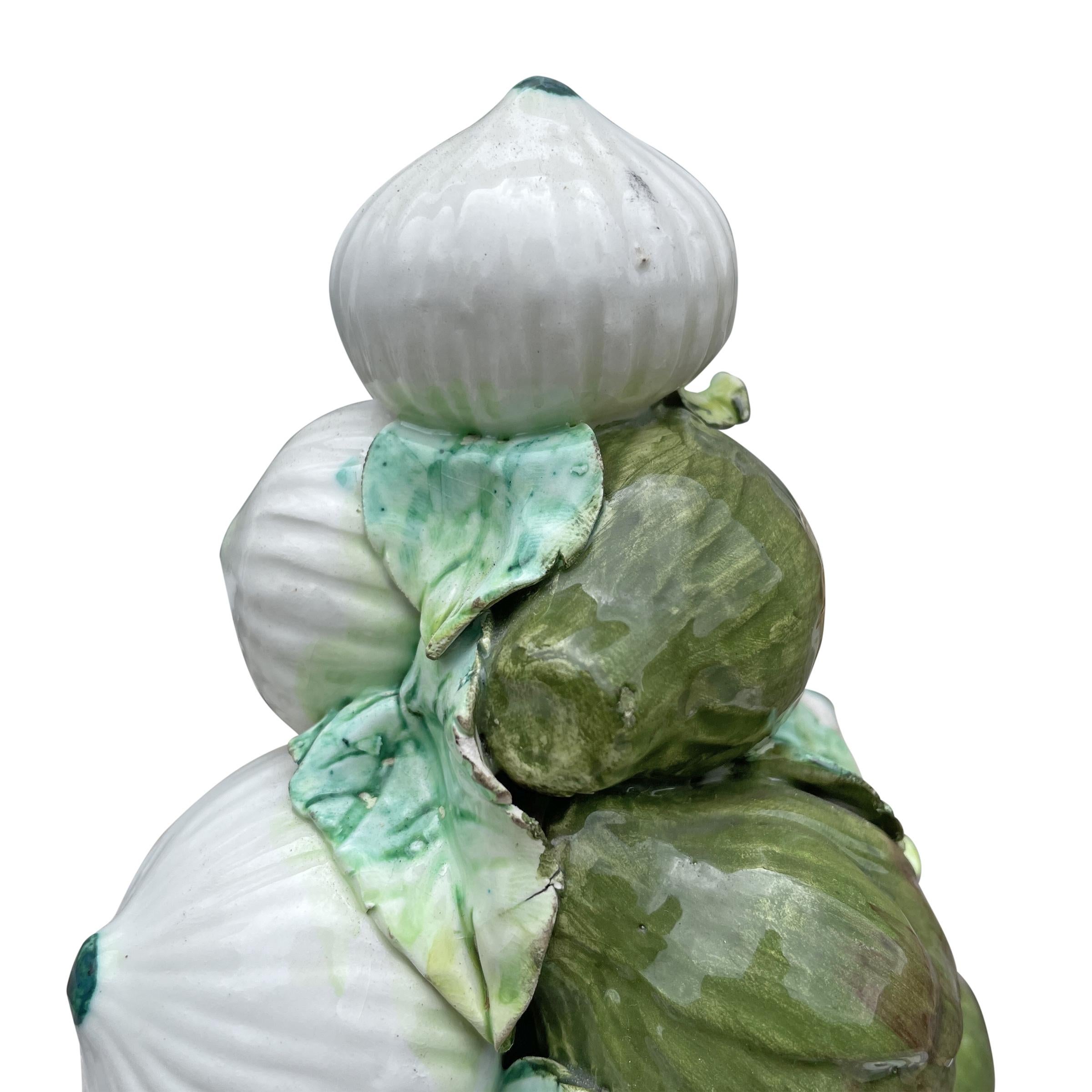 Vintage Italian Onion and Artichoke Finial Topiary In Good Condition For Sale In Chicago, IL