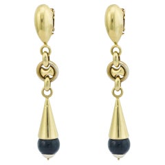 Orecchini vintage in onice italiano in oro giallo 14k