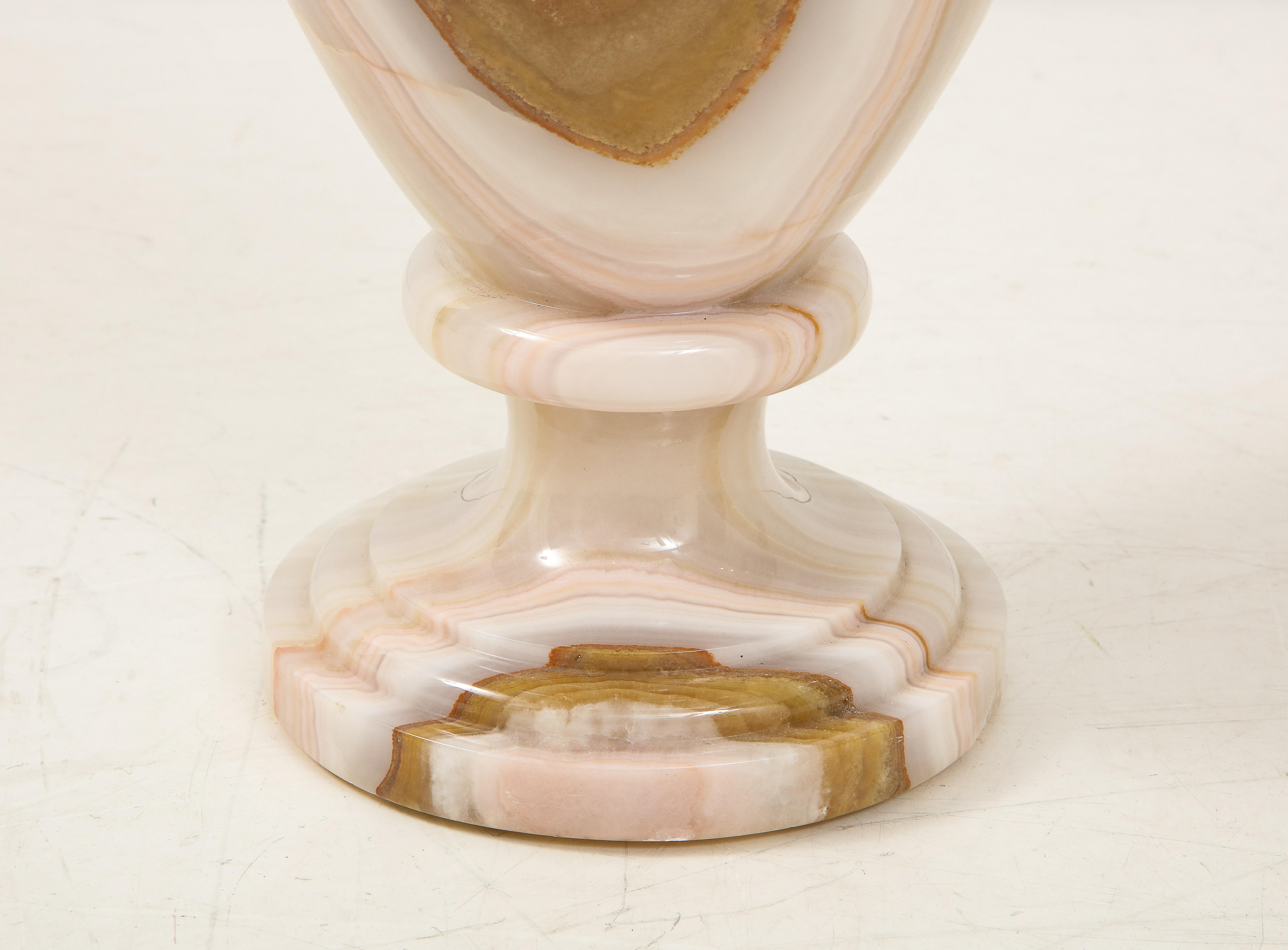 Vintage Italian Onyx Baluster Form Vase  In Good Condition For Sale In New York, NY