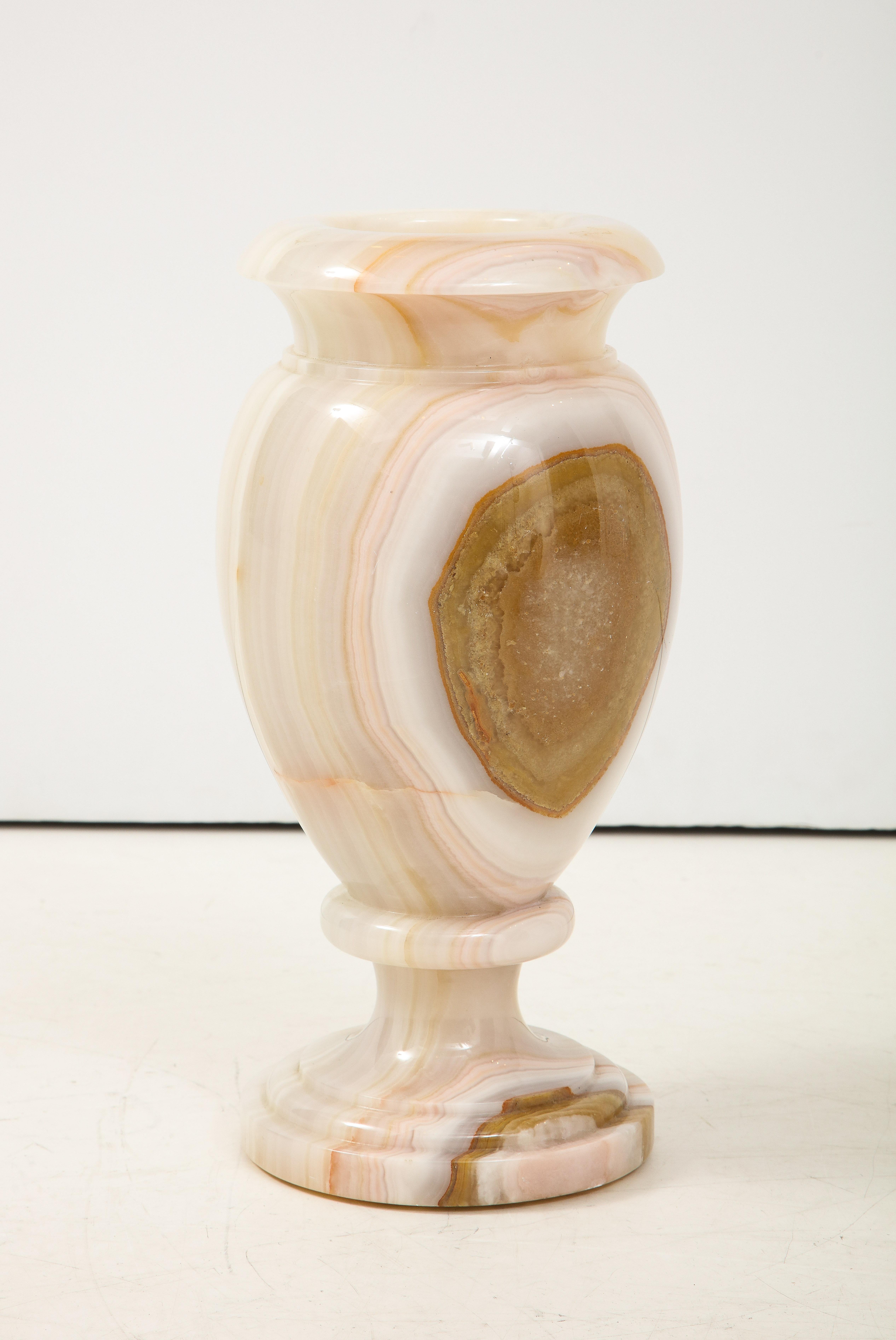 Vintage Italian Onyx Baluster Form Vase  For Sale 1