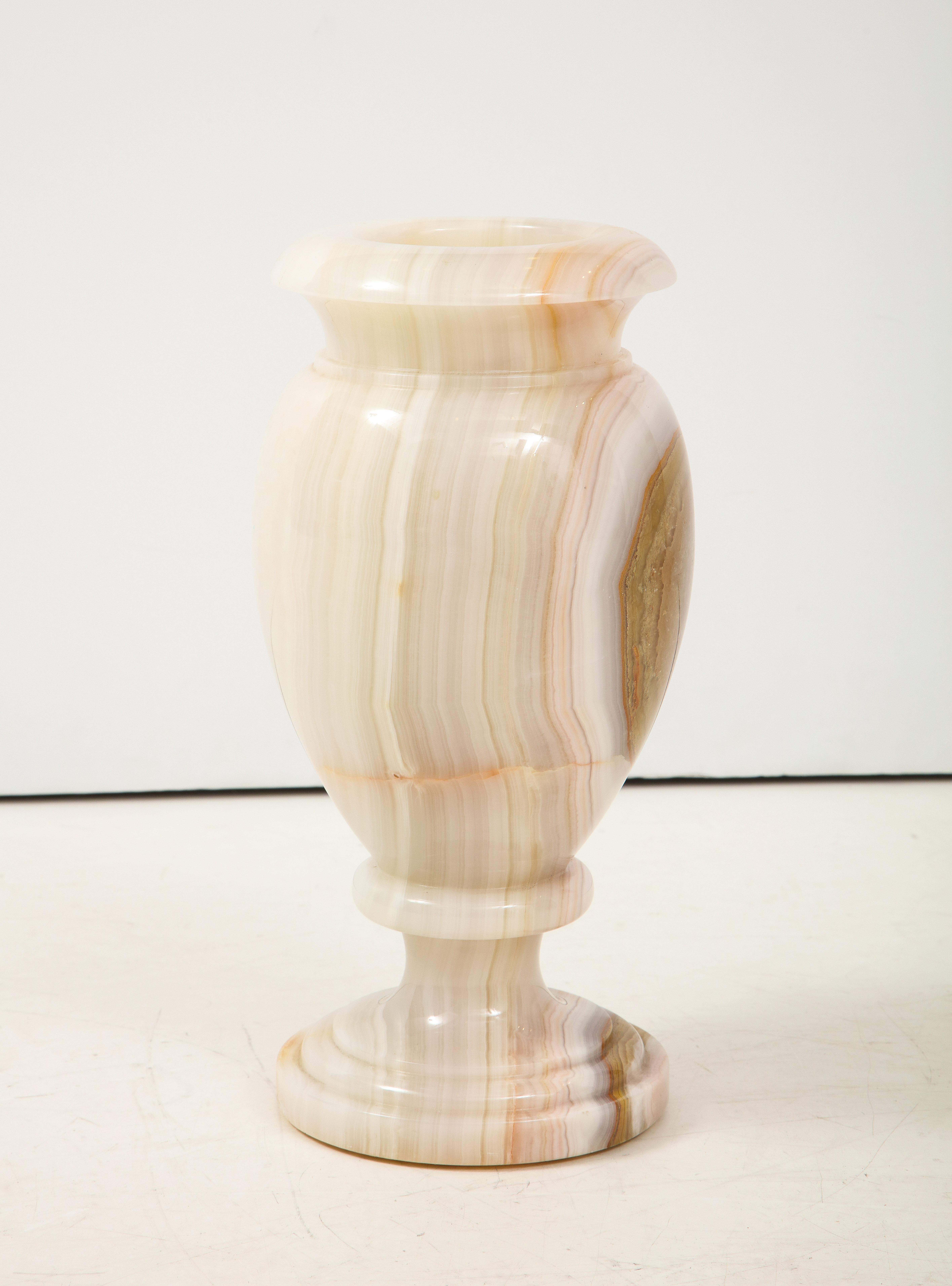 Vintage Italian Onyx Baluster Form Vase  For Sale 2
