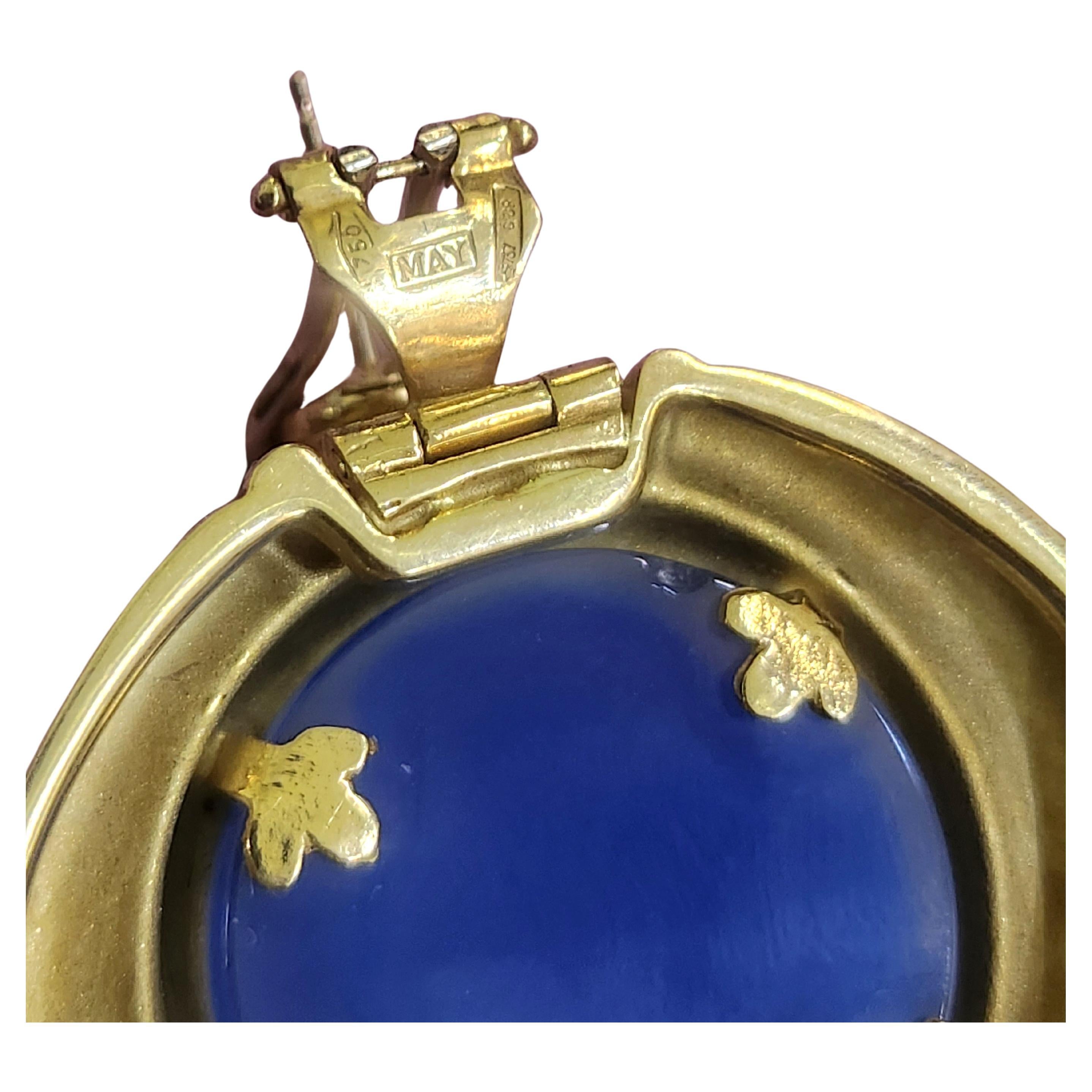 Vintage Italian Onyx Cameo Gold Ohrringe im Angebot 2