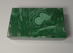 Boîte vintage italienne en onyx, malachite et A Silver, circa 1970