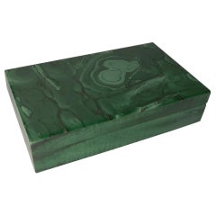 Vintage Italian Onyx, Malachite and 800 Silver Box, circa 1970