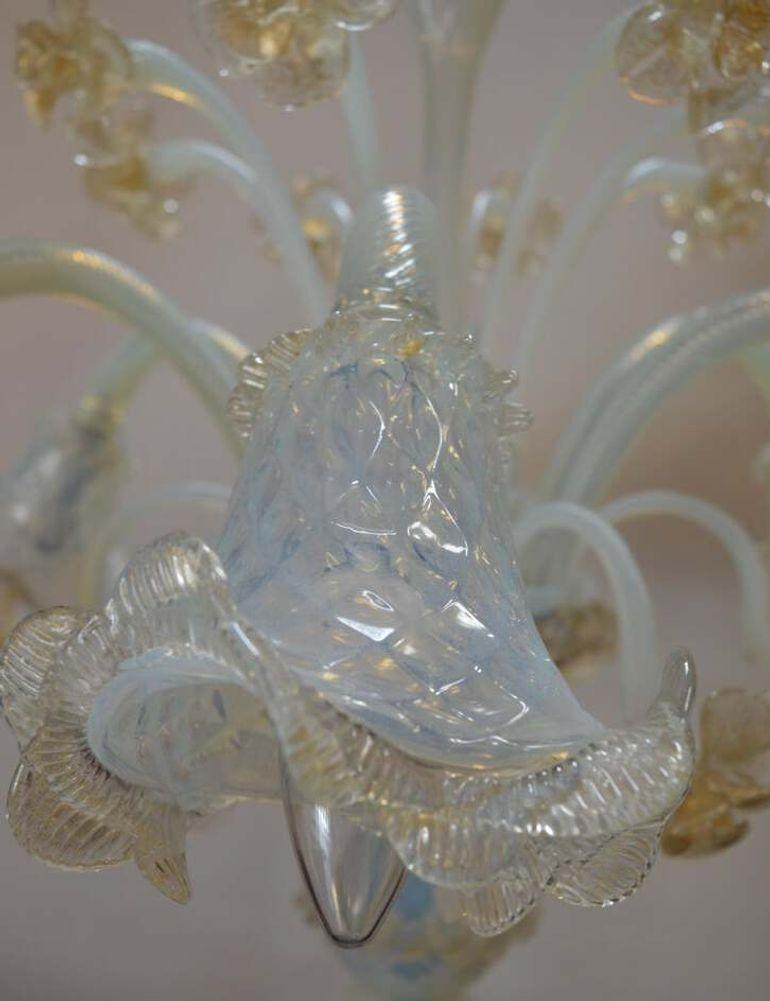 Vintage Italian Opaline Murano Glass Floor Lamp, c. 1970's For Sale 1
