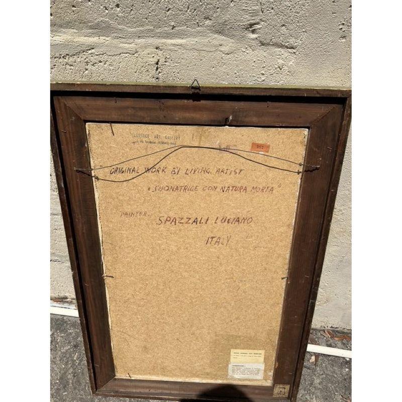 Vintage Italian Original Figurative Oil Painting on Board In Good Condition In west palm beach, FL