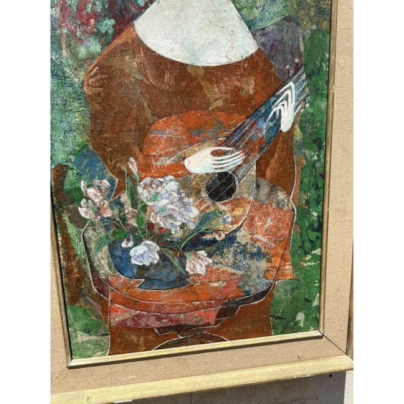 20th Century Vintage Italian Original Figurative Oil Painting on Board
