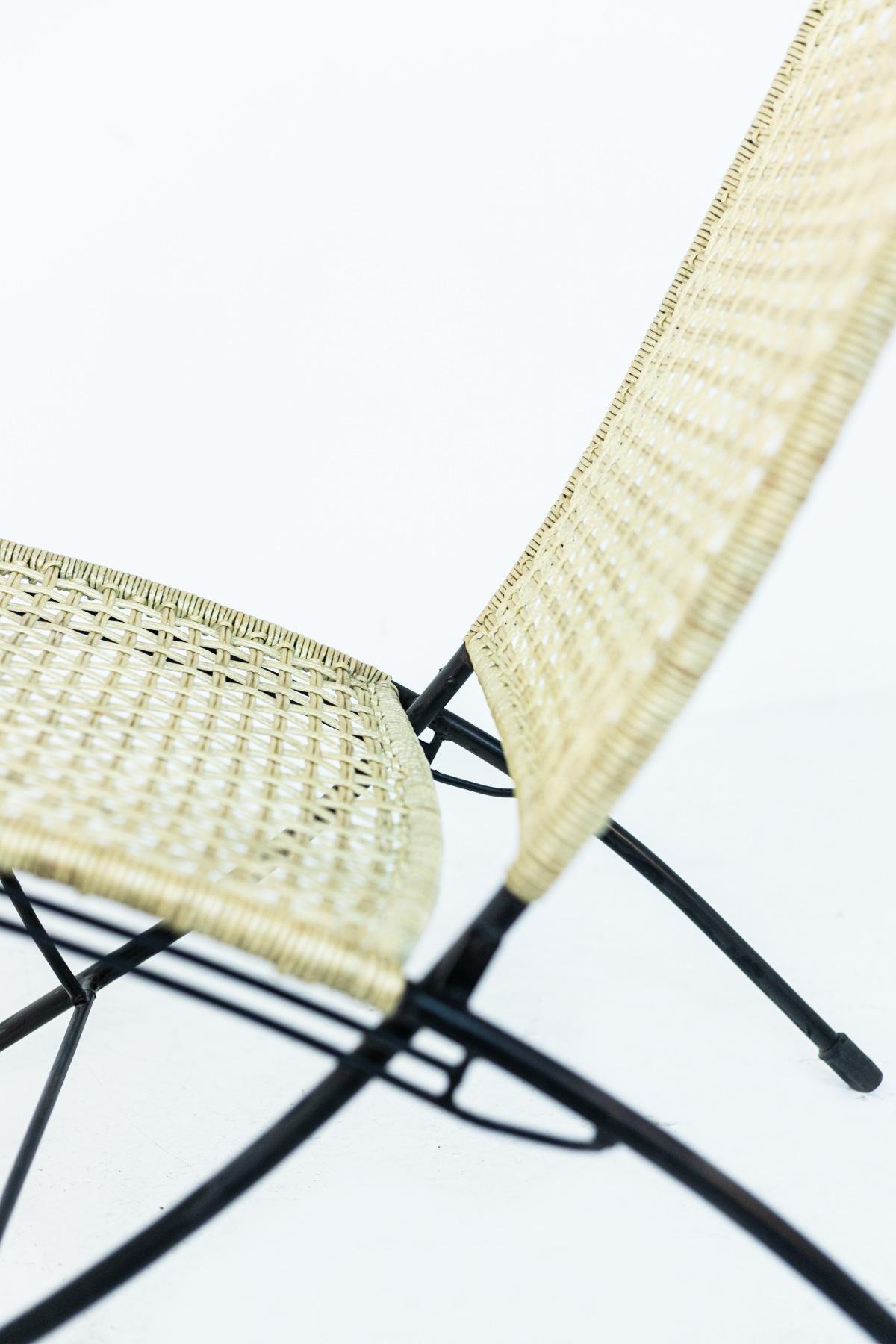 Vintage Italian Outdoor Armchairs in Iron and Plastic Rope 7