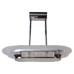 Vintage Italian Oval Art Deco Pendant Light