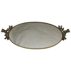 Vintage Italian Oval Brass Vanity Tray