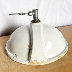 Vintage Italian Oval Hand Painted Cherub Sink by Cesame