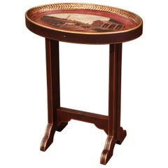 Vintage Italian Oval Painted Side Table