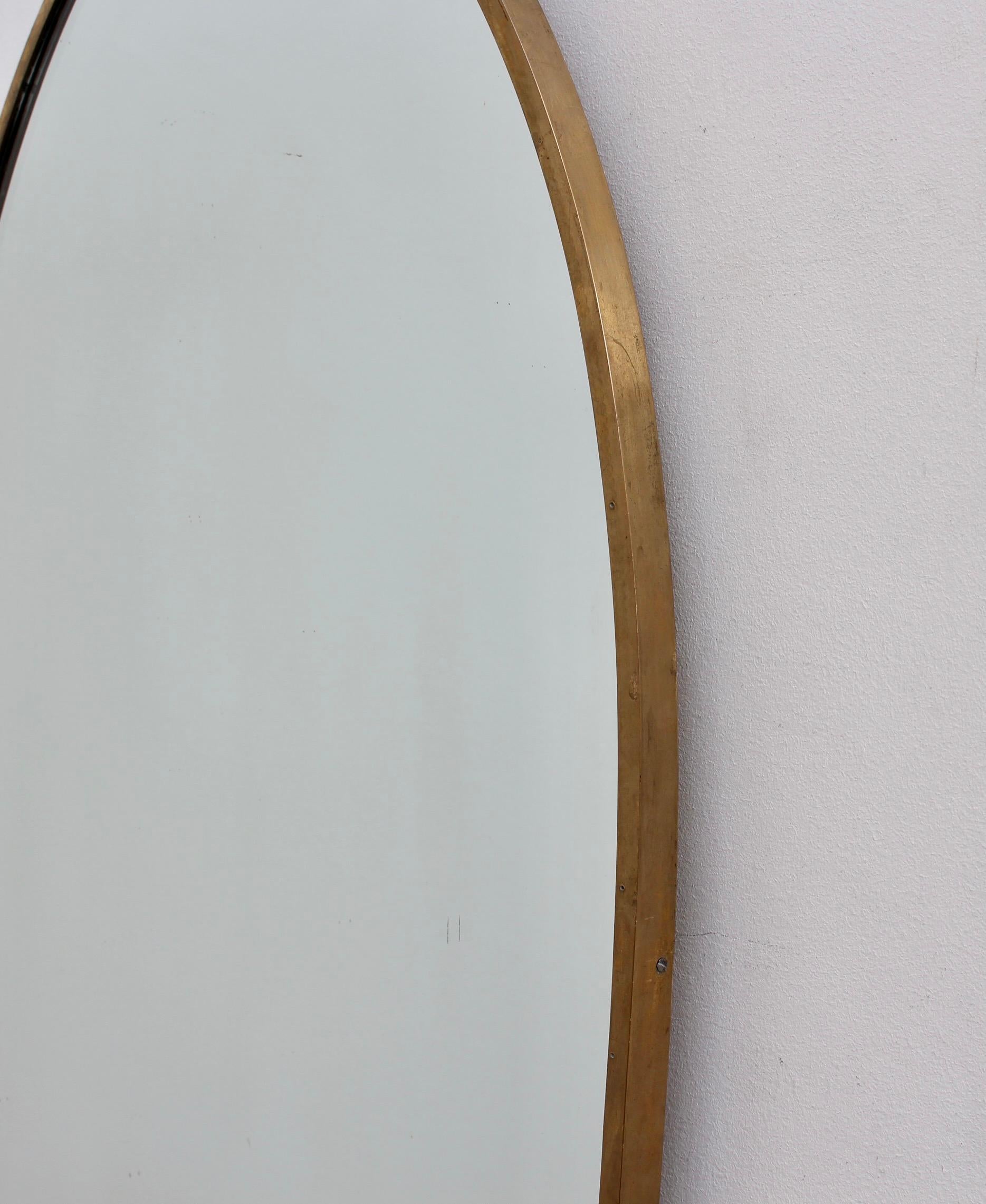 Vintage Italian Oval Wall Mirror with Brass Frame, 'circa 1950s' 5