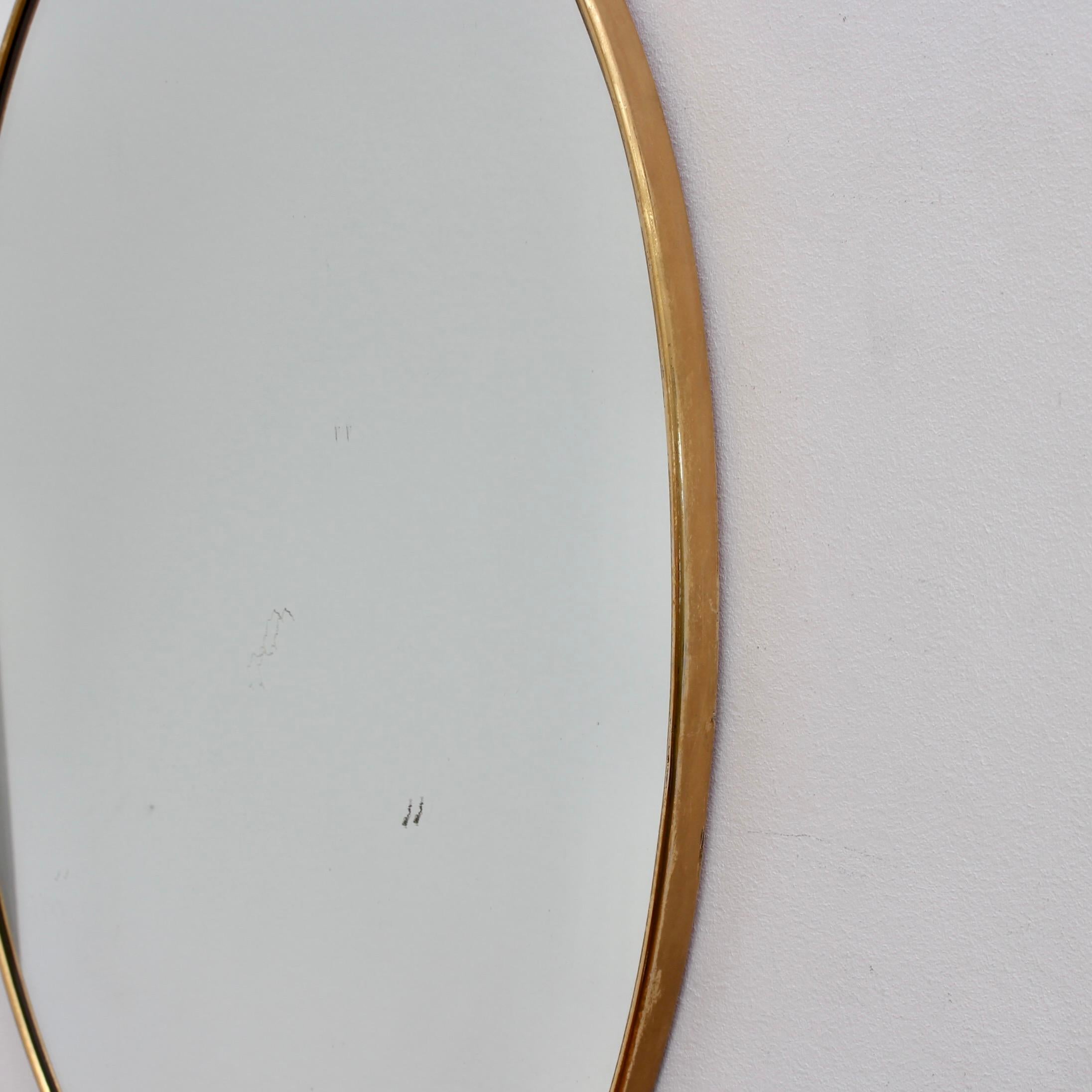 Vintage Italian Oval Wall Mirror with Brass Frame 'circa 1950s' 6