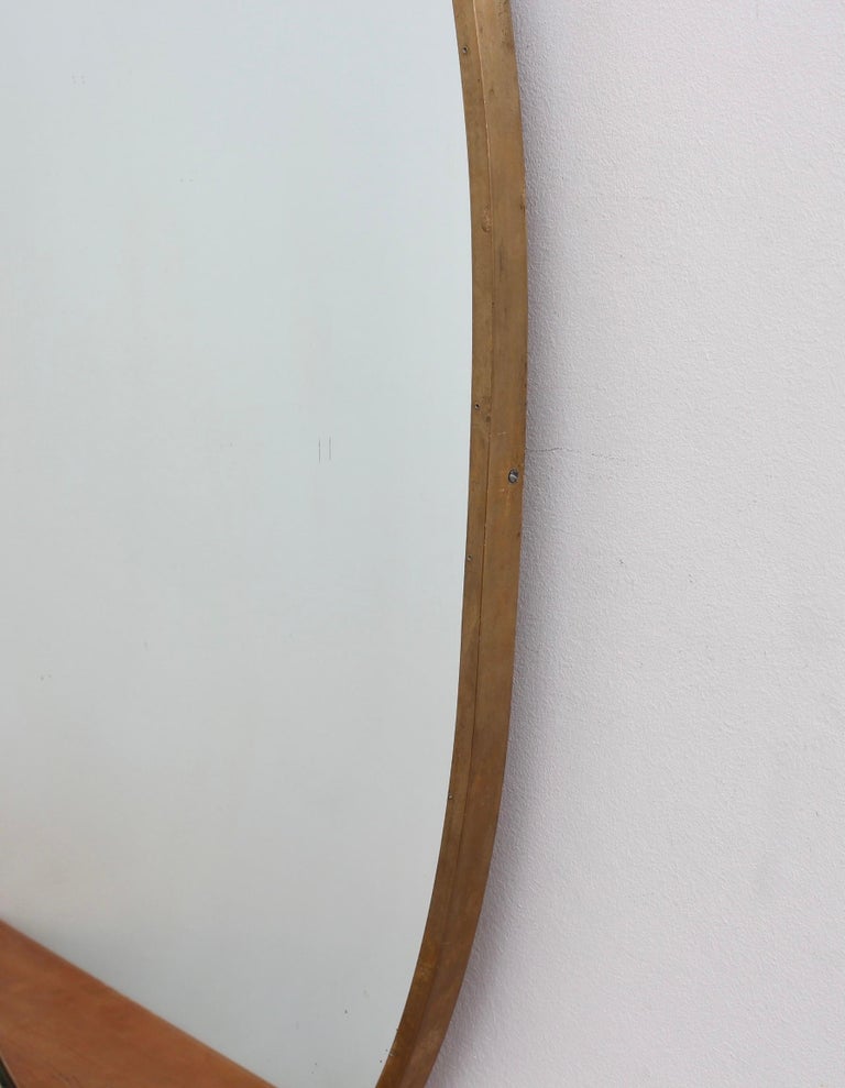 Vintage Italian Oval Wall Mirror with Brass Frame, 'circa 1950s' For Sale 6