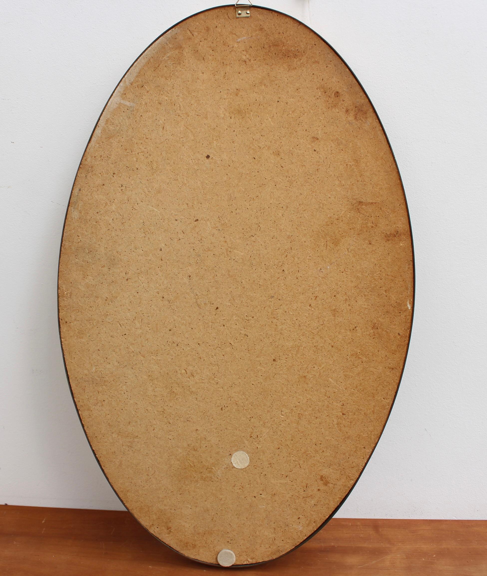 Vintage Italian Oval Wall Mirror with Brass Frame (circa 1950s) 6